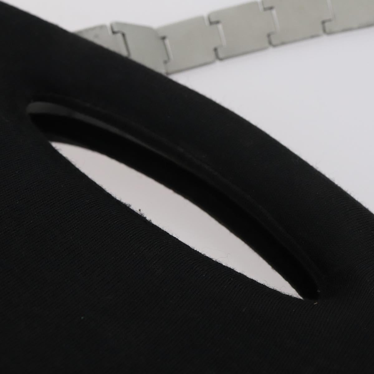 CHANEL Hip bag Shoulder Bag cotton 2way Black CC Auth bs30575