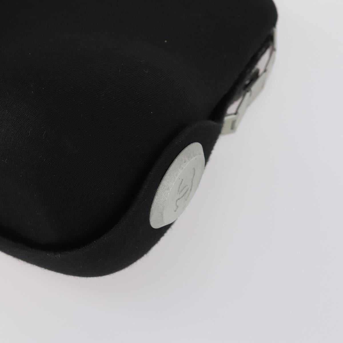 CHANEL Hip bag Shoulder Bag cotton 2way Black CC Auth bs30575