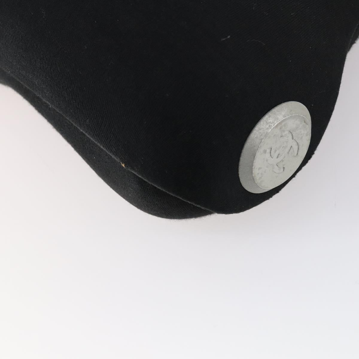 CHANEL Hip bag Shoulder Bag cotton 2way Black CC Auth bs30575