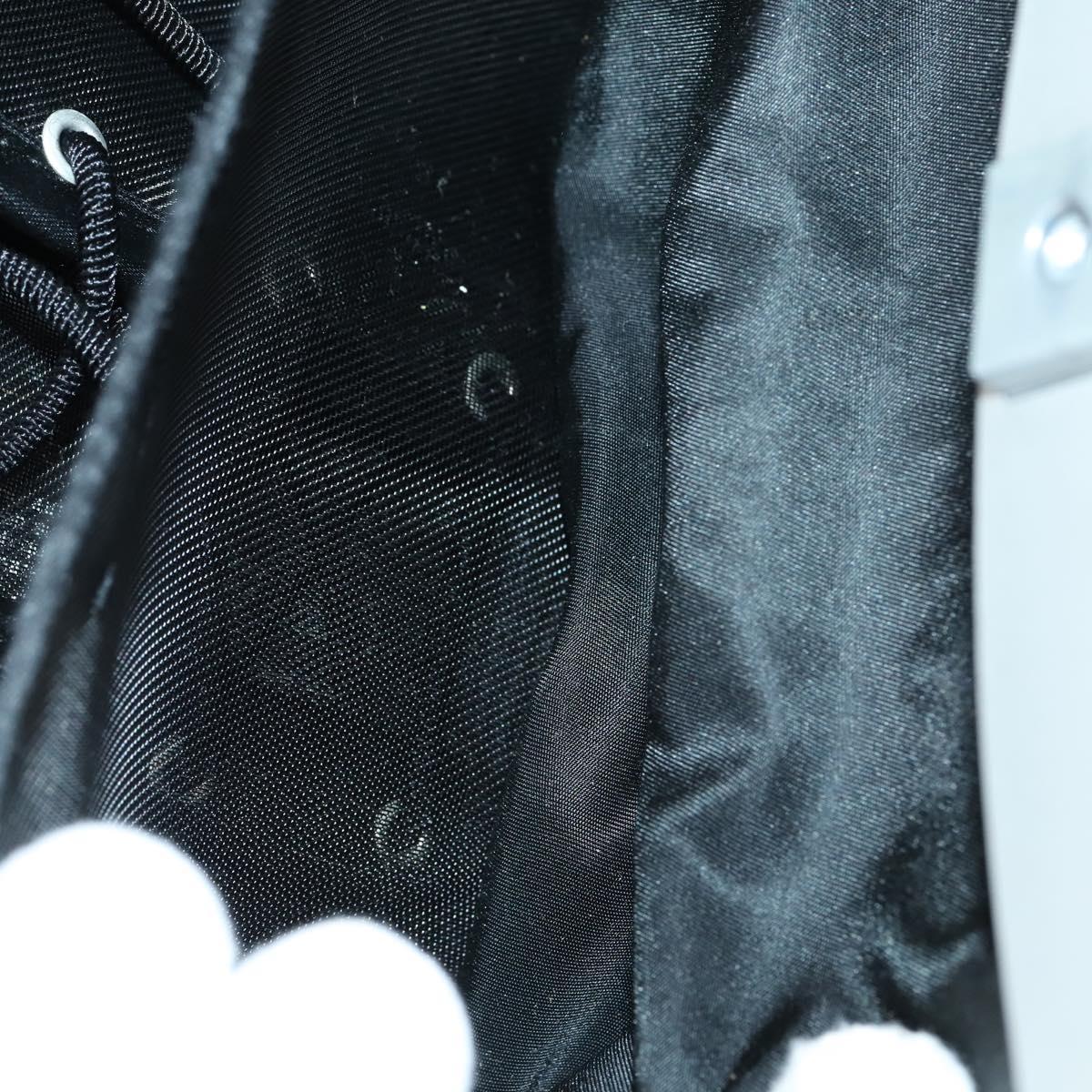 CHANEL Hip bag Shoulder Bag cotton 2way Black CC Auth bs30575