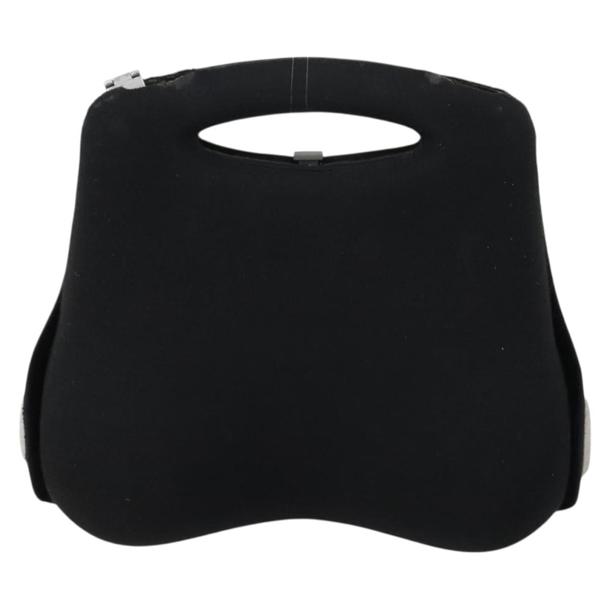 CHANEL Hip bag Shoulder Bag cotton 2way Black CC Auth bs30575