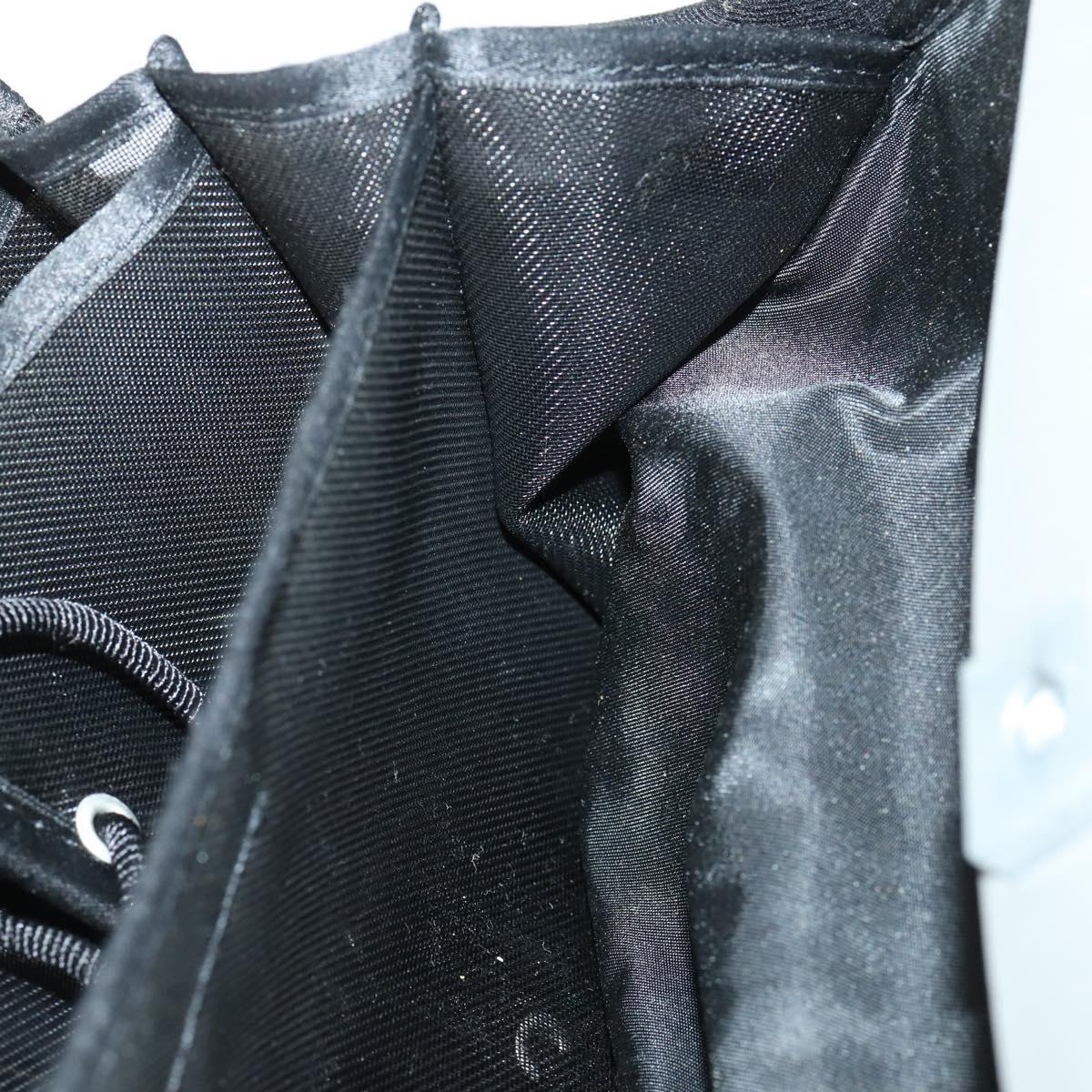 CHANEL Hip bag Shoulder Bag cotton 2way Black CC Auth bs30575