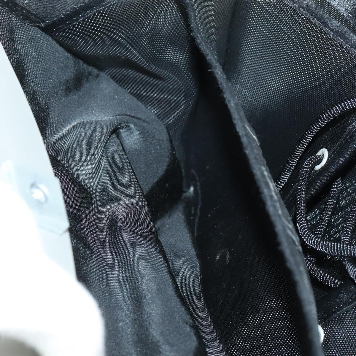 CHANEL Hip bag Shoulder Bag cotton 2way Black CC Auth bs30575