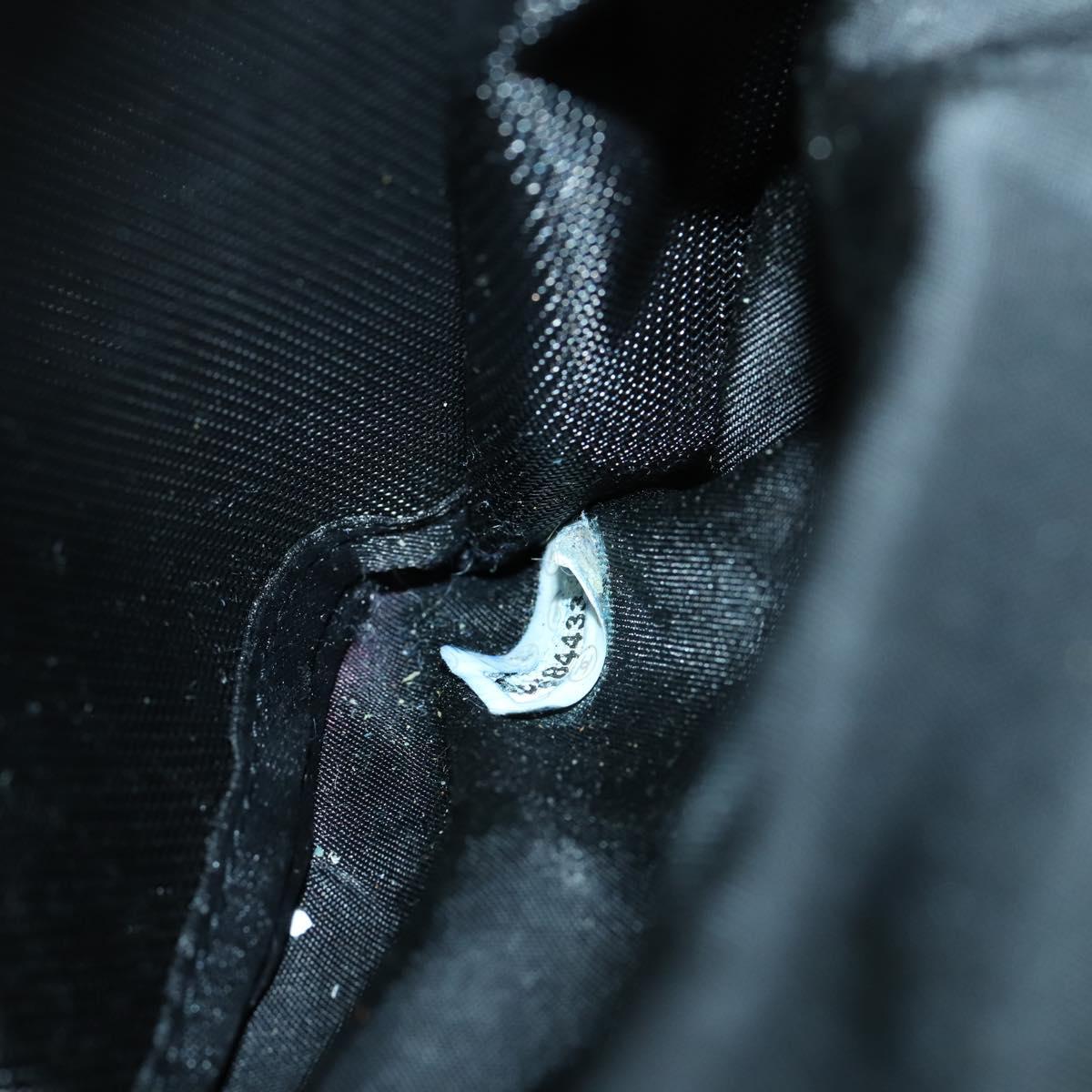 CHANEL Hip bag Shoulder Bag cotton 2way Black CC Auth bs30575