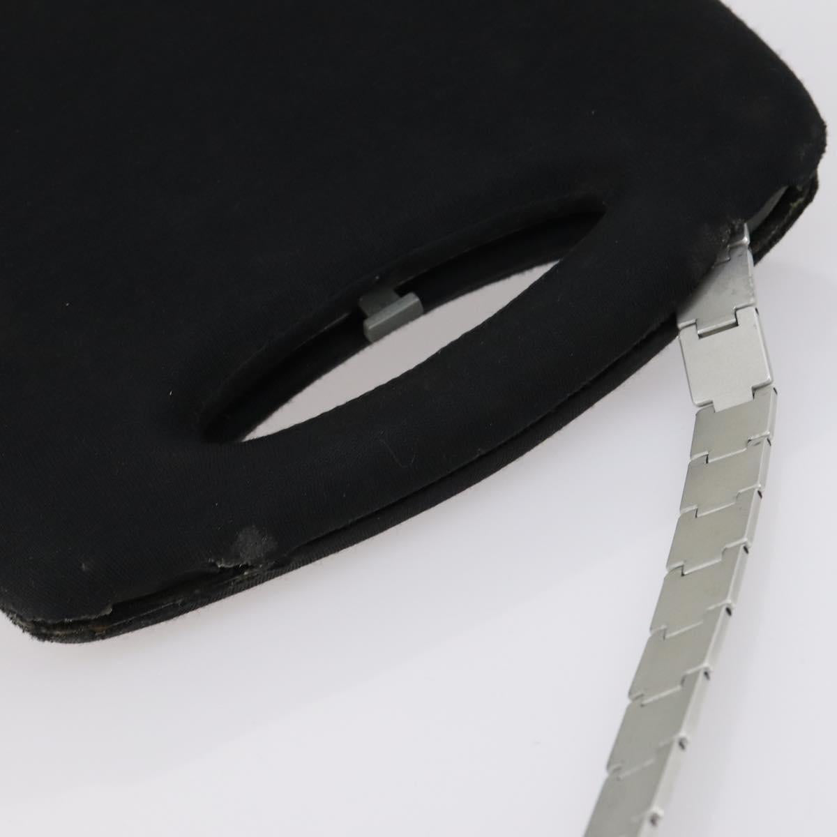 CHANEL Hip bag Shoulder Bag cotton 2way Black CC Auth bs30575