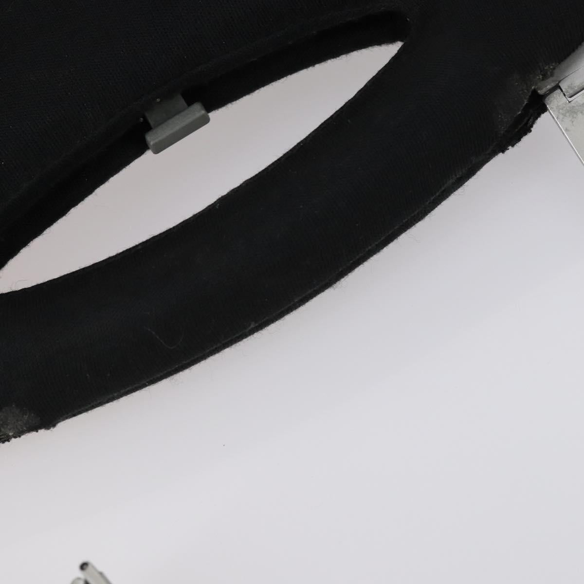 CHANEL Hip bag Shoulder Bag cotton 2way Black CC Auth bs30575