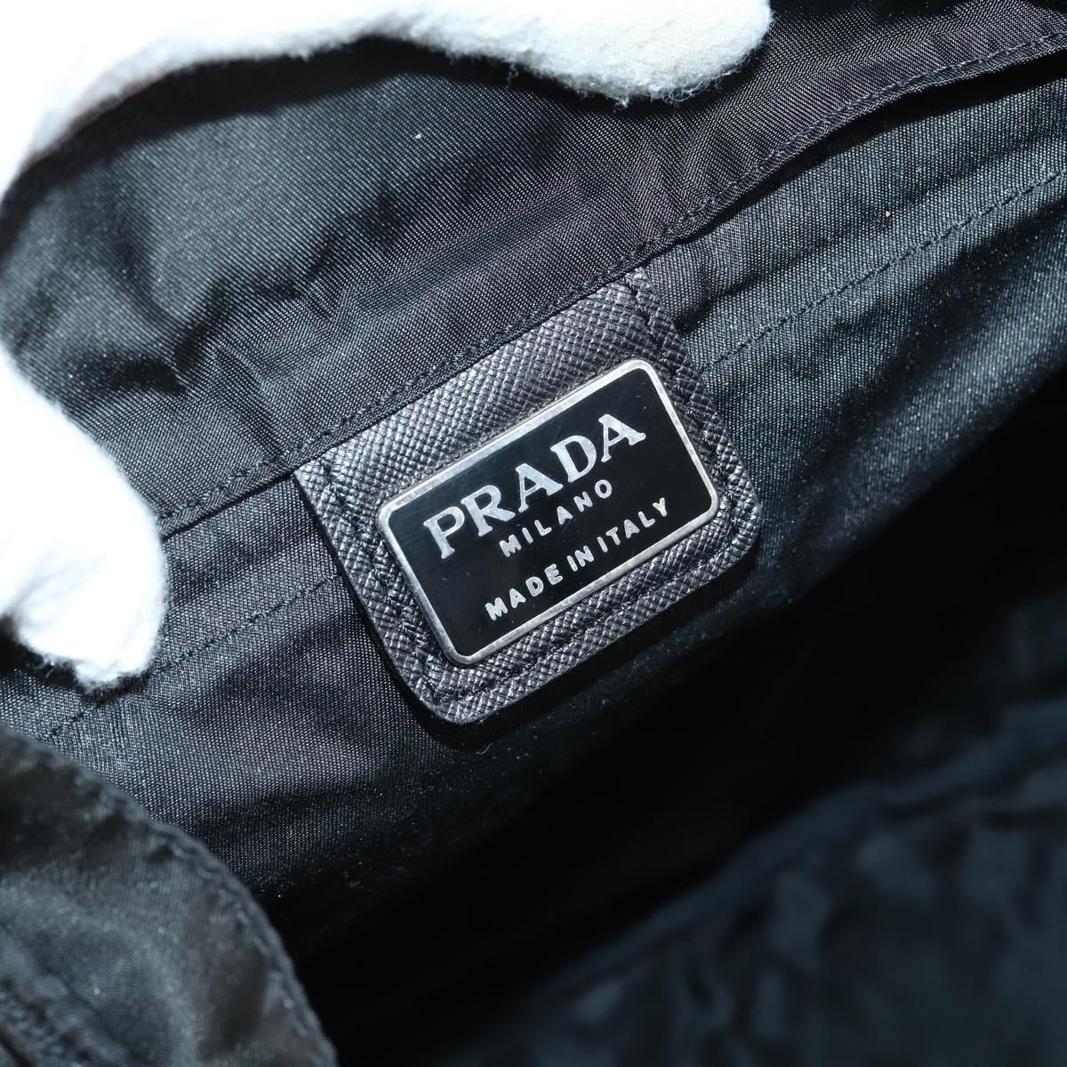 PRADA Backpack Nylon Black Silver Auth bs30578