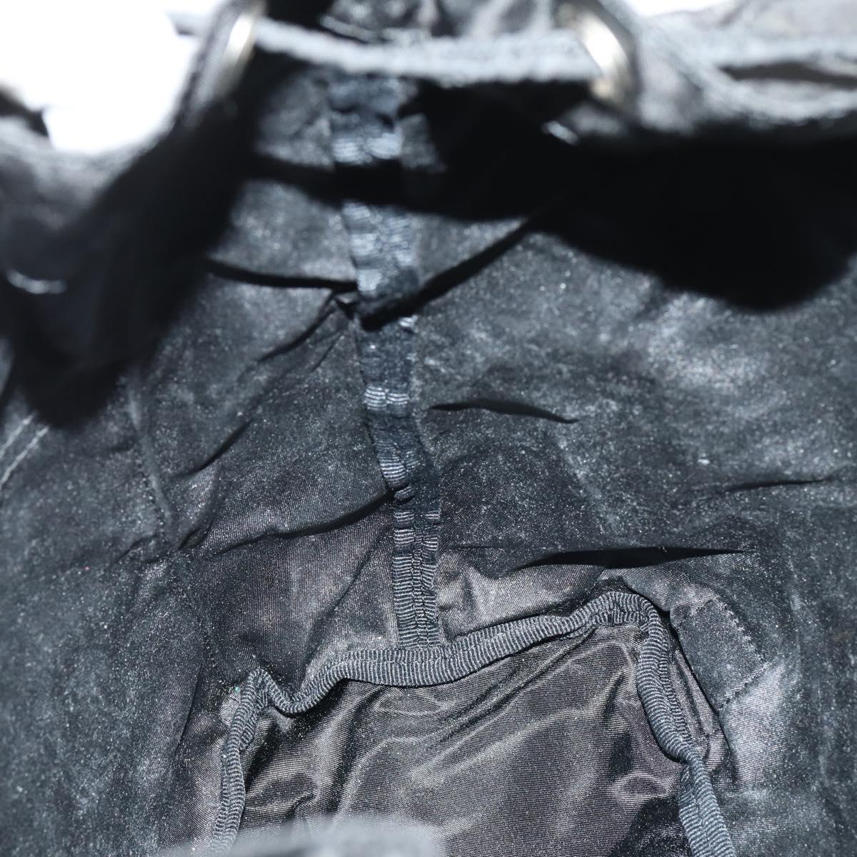 PRADA Backpack Nylon Black Silver Auth bs30578