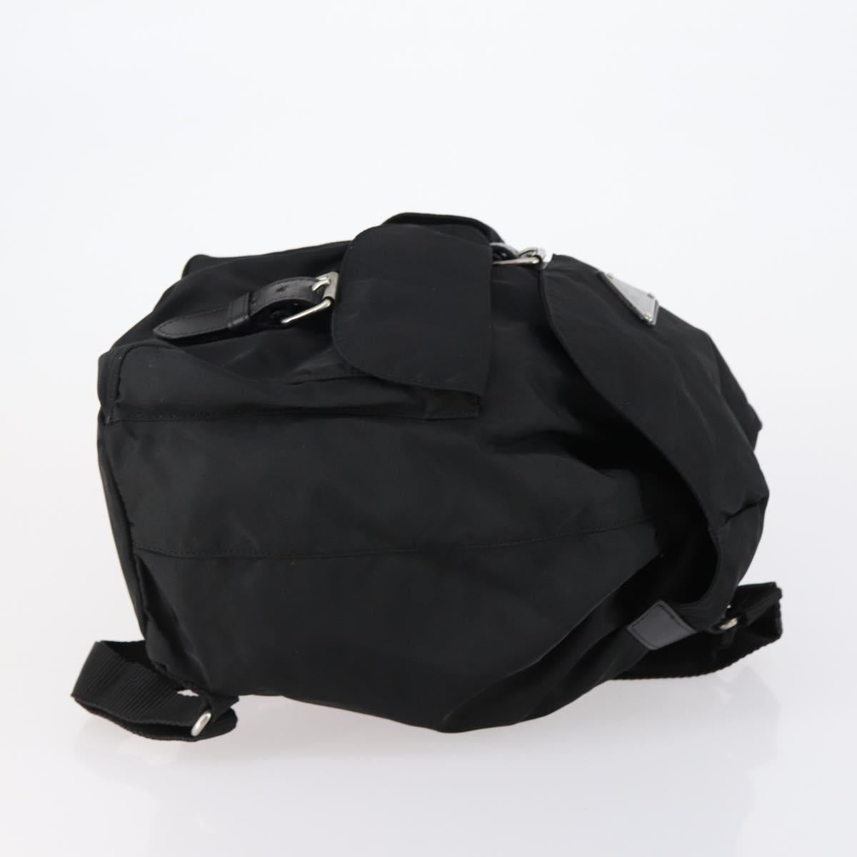 PRADA Backpack Nylon Black Silver Auth bs30578