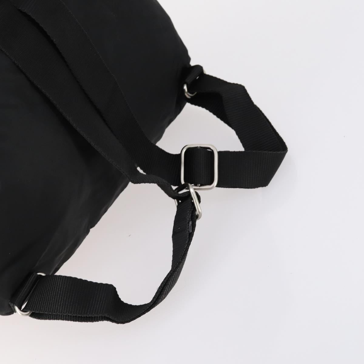 PRADA Backpack Nylon Black Silver Auth bs30578