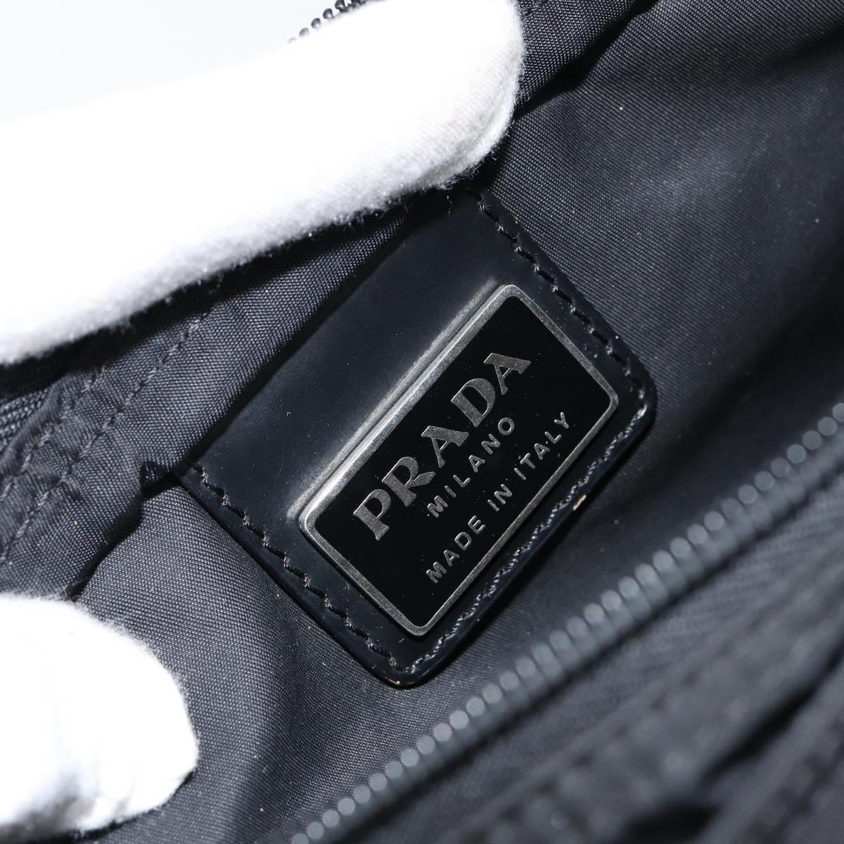 PRADA Shoulder Bag Nylon Black Silver Auth bs30579