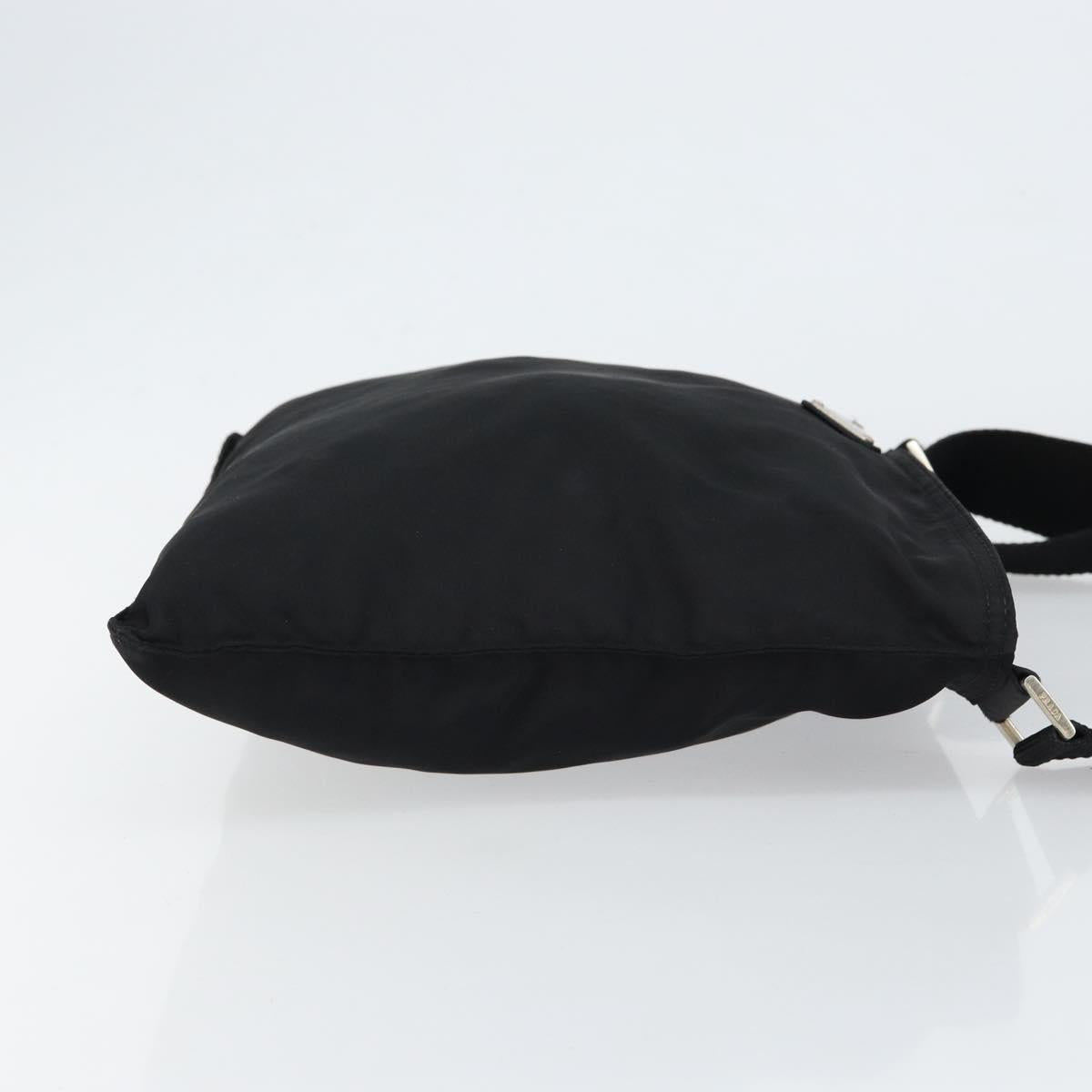 PRADA Shoulder Bag Nylon Black Silver Auth bs30579