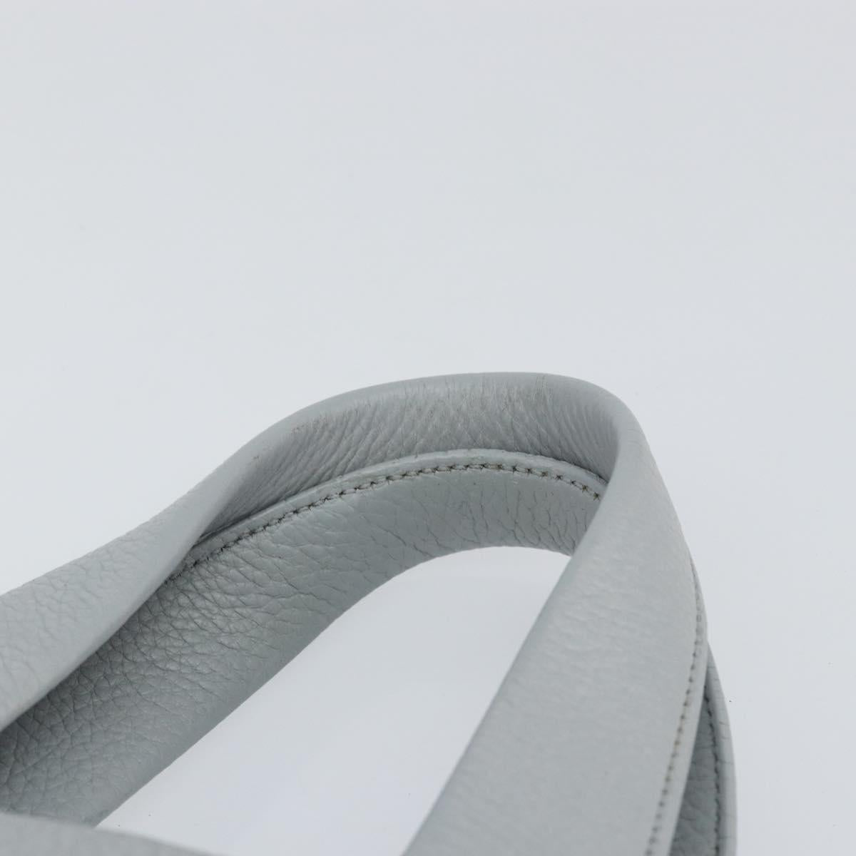 PRADA Small Tote Bag Punching leather Gray Gold Auth bs30580