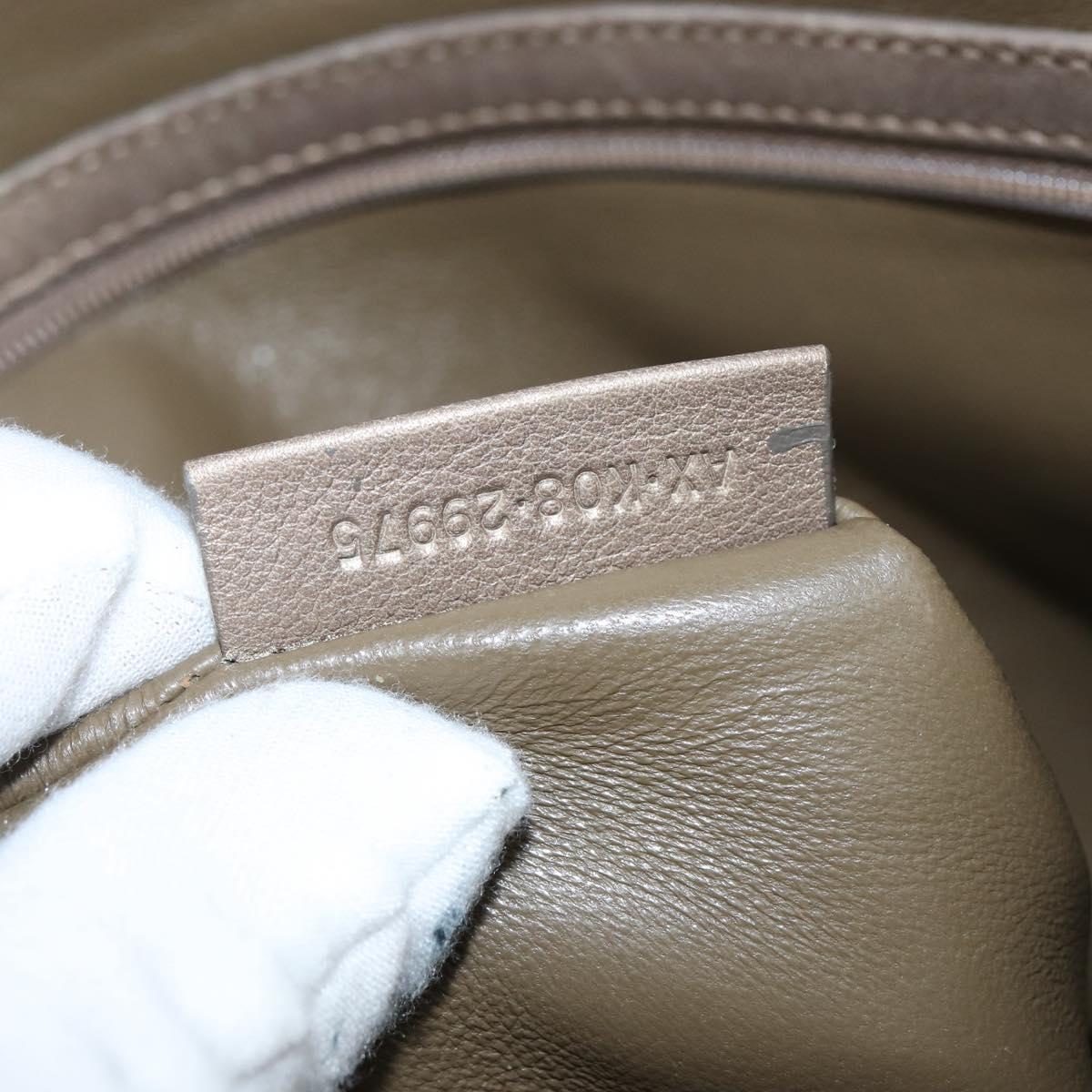 BVLGARI Tote Bag Leather Champagne Gold Auth bs30583