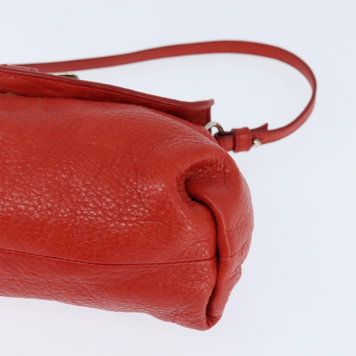 Chloe Lily Shoulder Bag Leather 2way Red Gold Auth bs30584