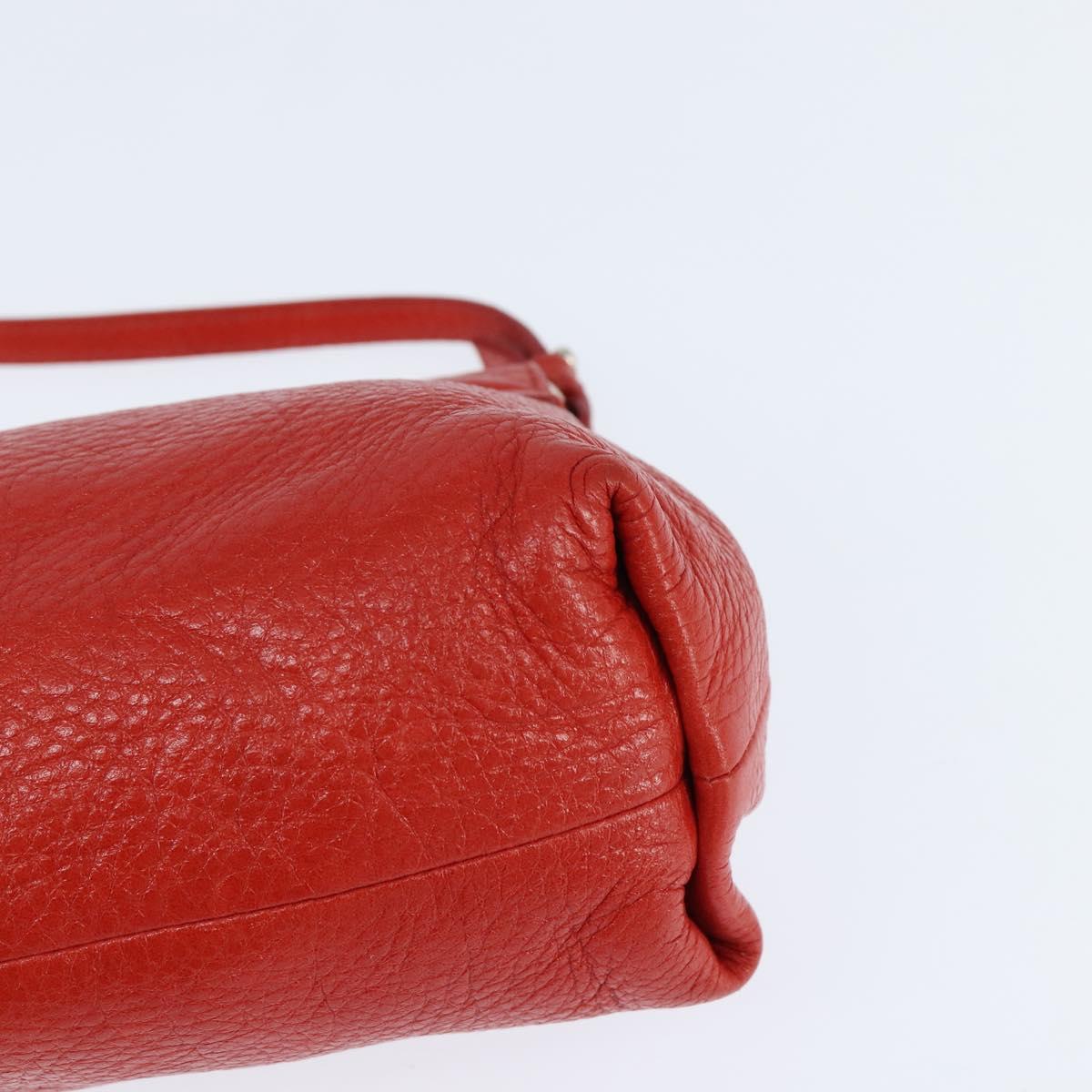 Chloe Lily Shoulder Bag Leather 2way Red Gold Auth bs30584