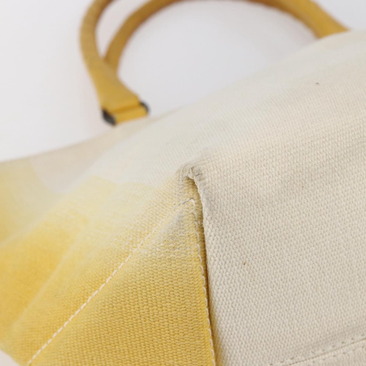 BOTTEGA VENETA Tote Bag Canvas Leather Yellow Auth bs30596