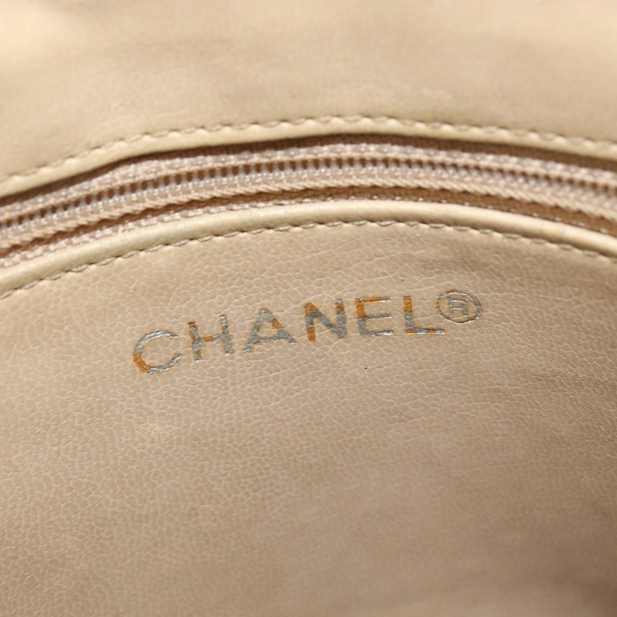 CHANEL Chain Shoulder Bag Lamb Skin Brown Gold CC Auth bs30600