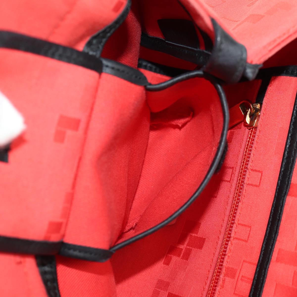 LOEWE Backpack Canvas Black Red Auth bs30603