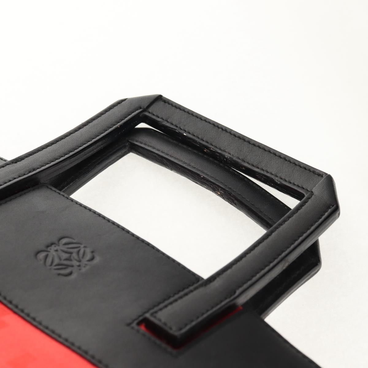 LOEWE Backpack Canvas Black Red Auth bs30603