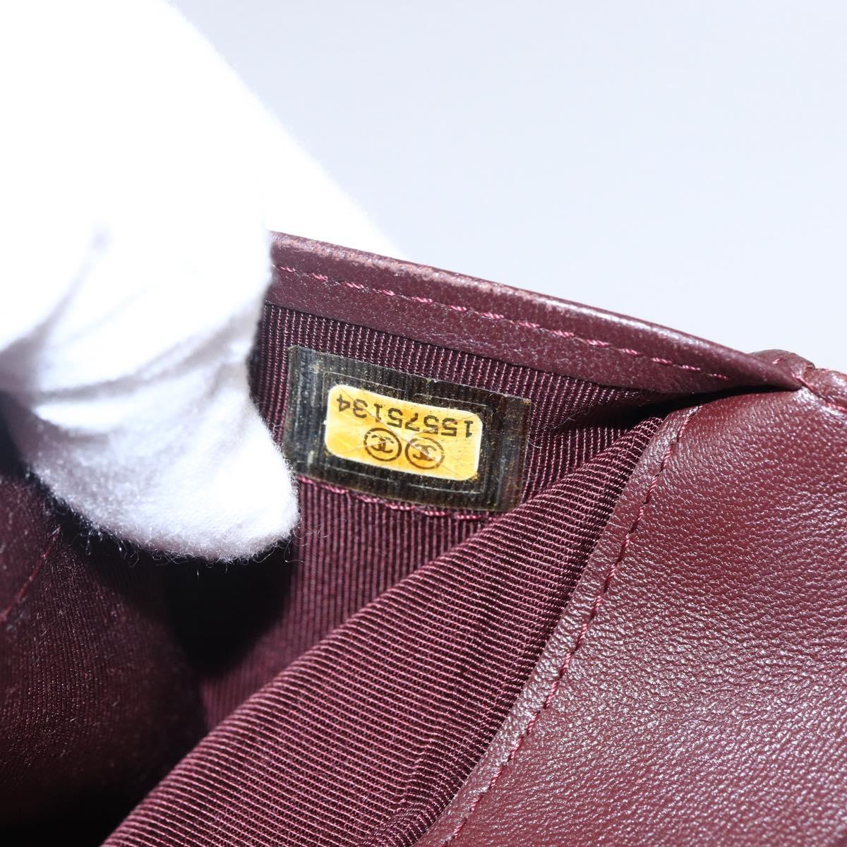 CHANEL Matelasse Long Wallet Lamb Skin Black Silver CC Auth bs30604