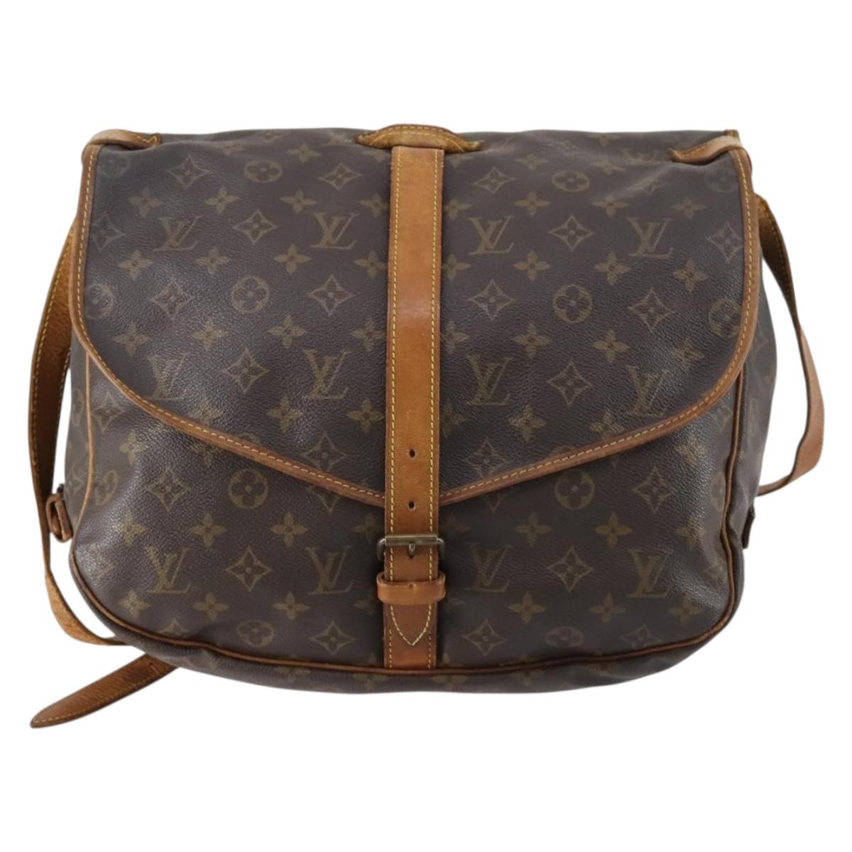 LOUIS VUITTON Monogram Saumur 35 Shoulder Bag M42254 LV Auth bs30612