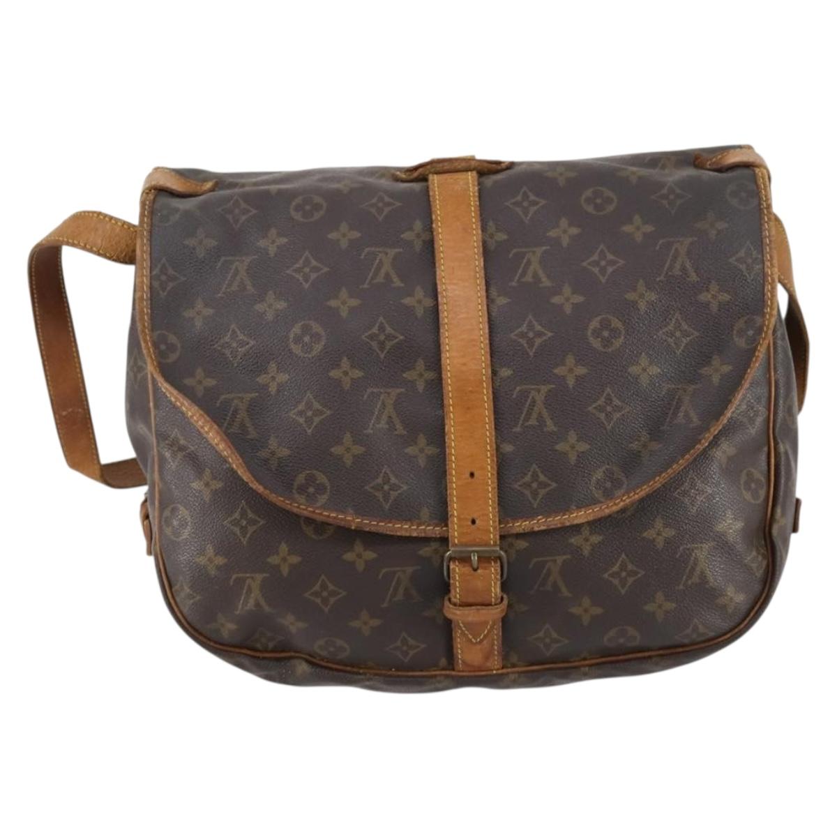 LOUIS VUITTON Monogram Saumur 35 Shoulder Bag M42254 LV Auth bs30612