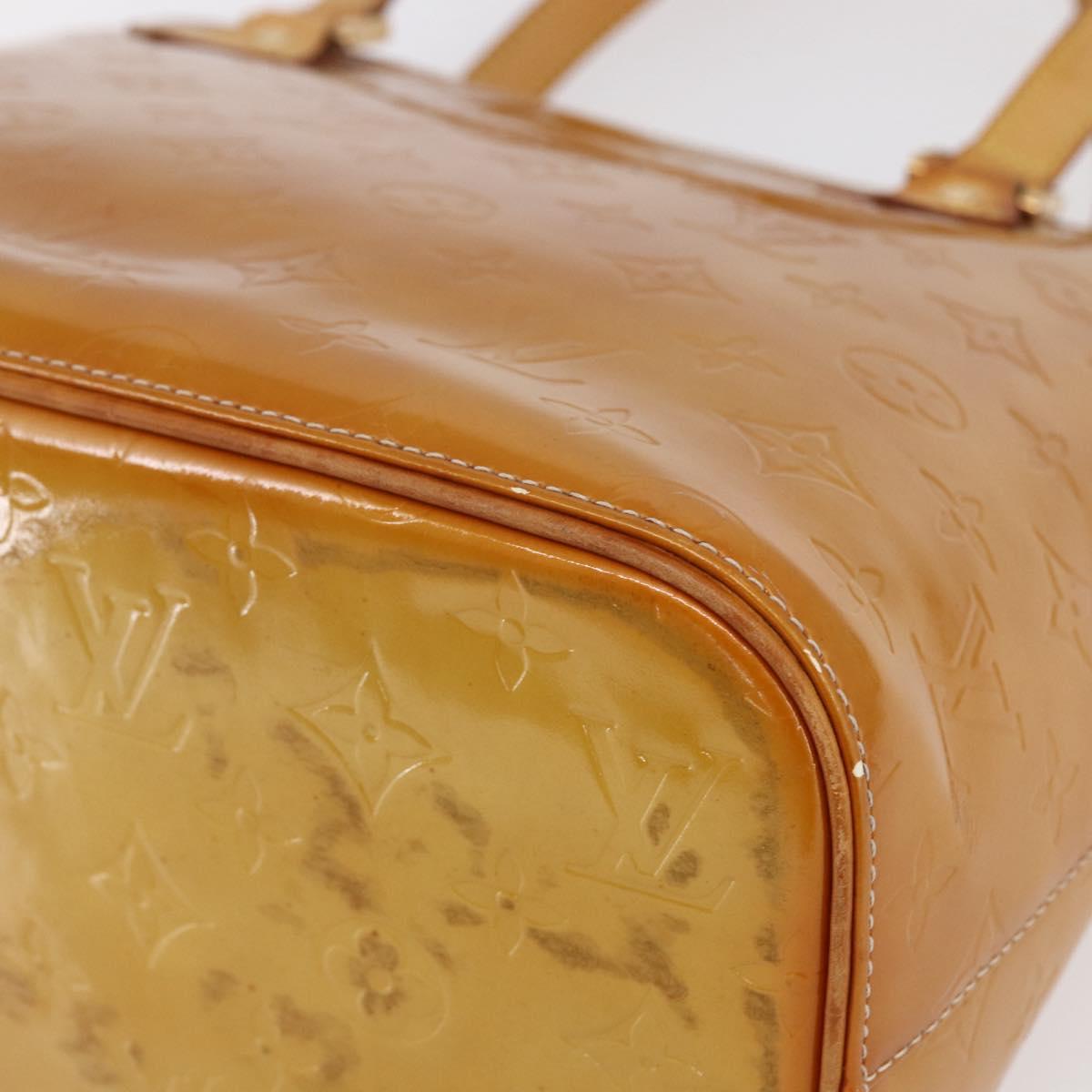 LOUIS VUITTON Monogram Vernis Houston Hand Bag Beige M91004 LV Auth bs30619