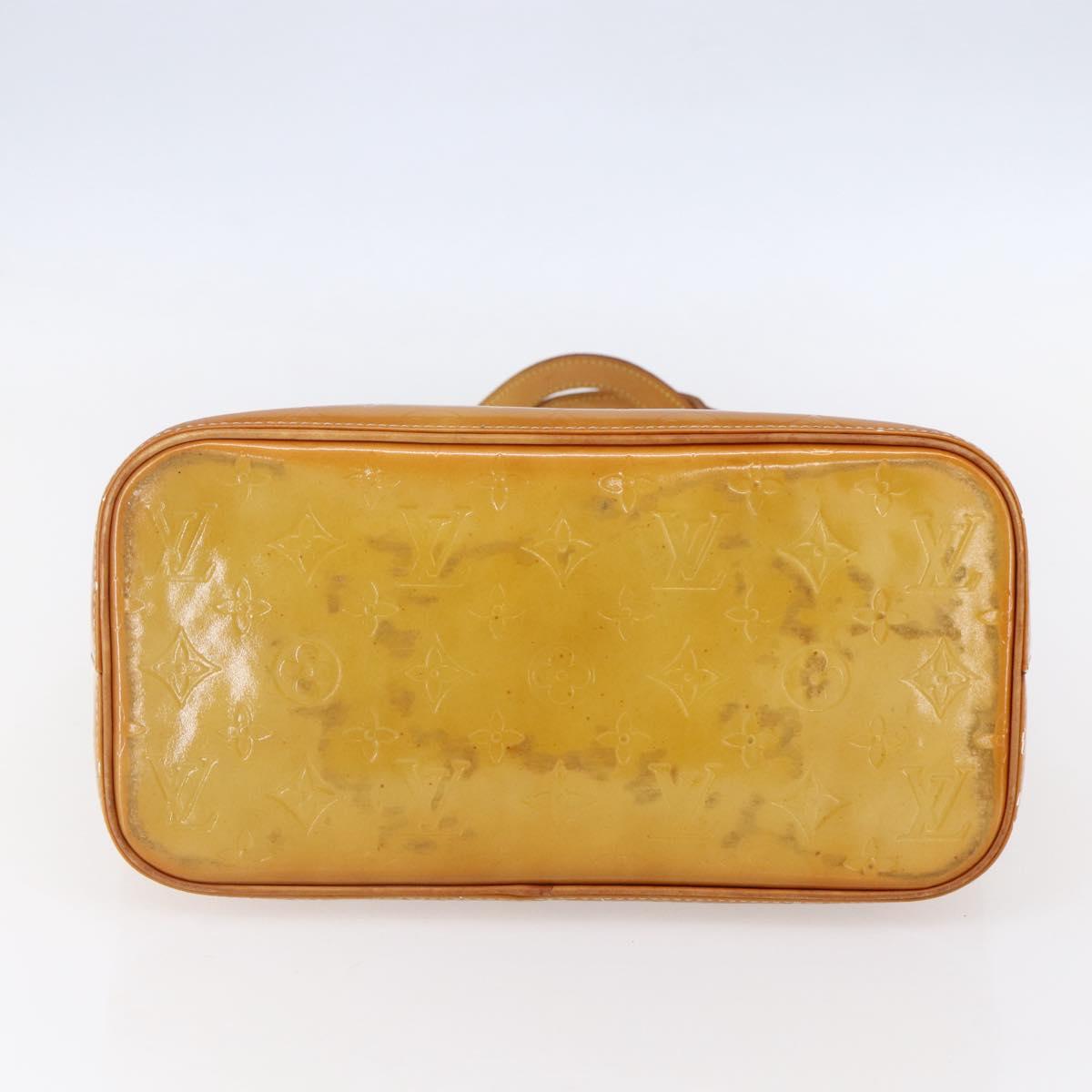 LOUIS VUITTON Monogram Vernis Houston Hand Bag Beige M91004 LV Auth bs30619