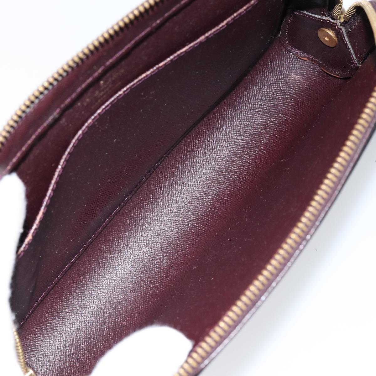 LOUIS VUITTON Taiga Baikal Clutch Bag Acajou M30186 LV Auth bs30620