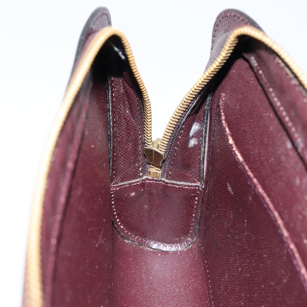 LOUIS VUITTON Taiga Baikal Clutch Bag Acajou M30186 LV Auth bs30620