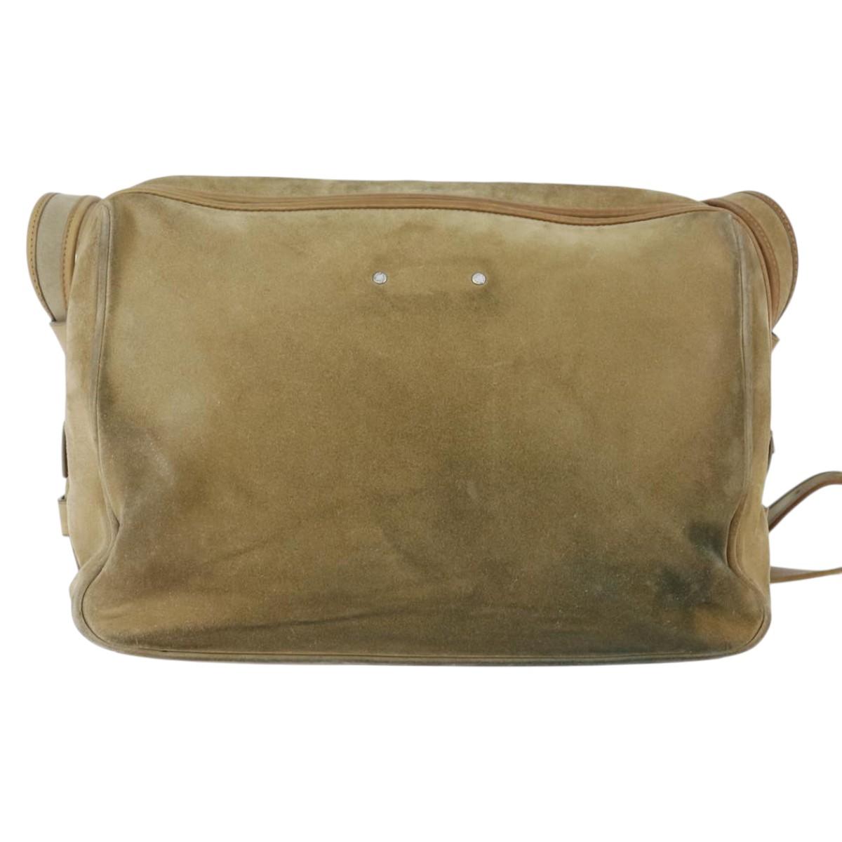 LOUIS VUITTON Shoulder Bag Suede Beige LV Auth bs30621