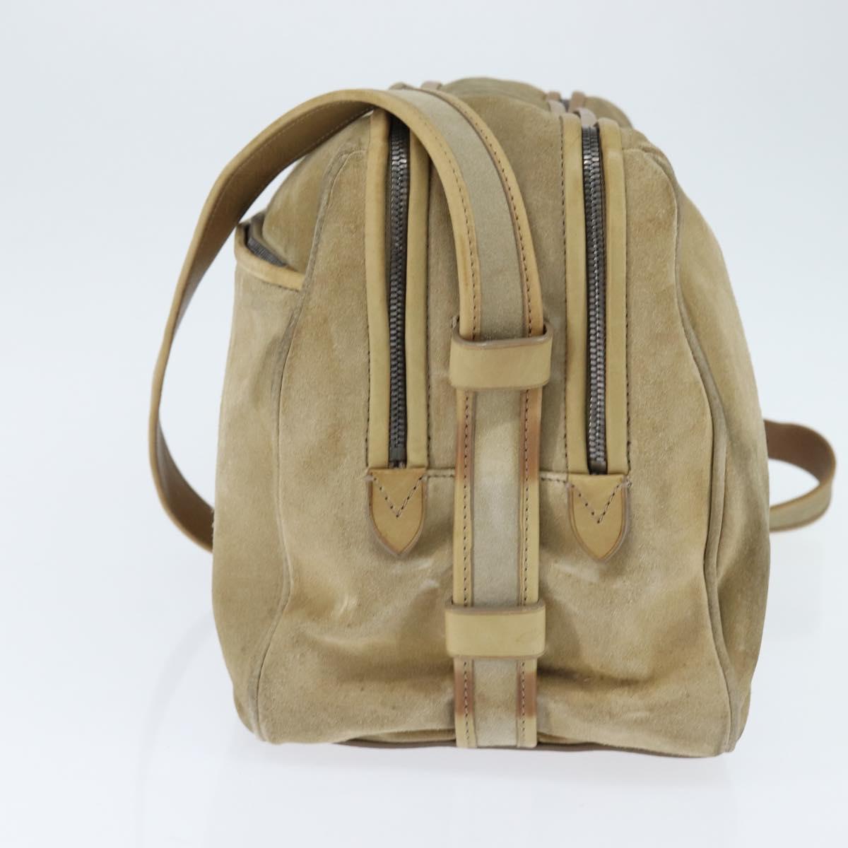 LOUIS VUITTON Shoulder Bag Suede Beige LV Auth bs30621