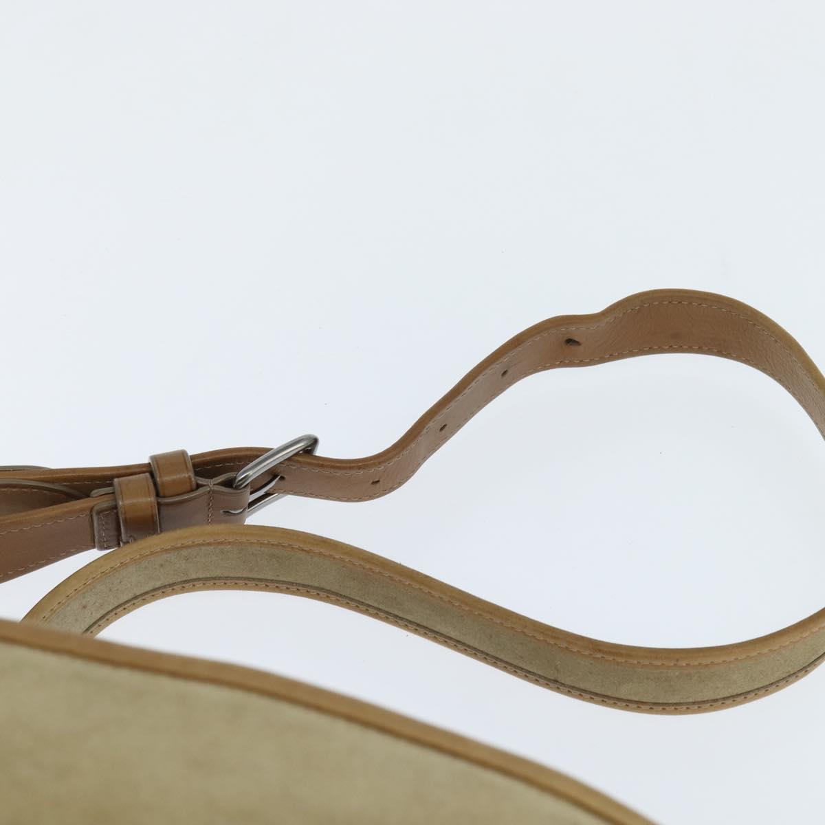 LOUIS VUITTON Shoulder Bag Suede Beige LV Auth bs30621