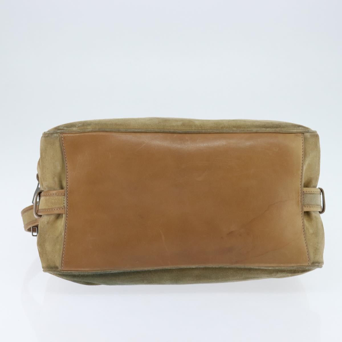 LOUIS VUITTON Shoulder Bag Suede Beige LV Auth bs30621