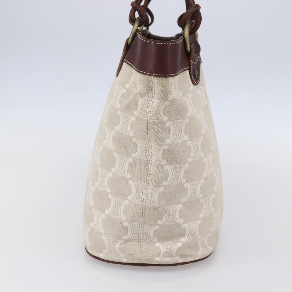 CELINE Macadam Canvas Tote Bag Beige Auth bs30631