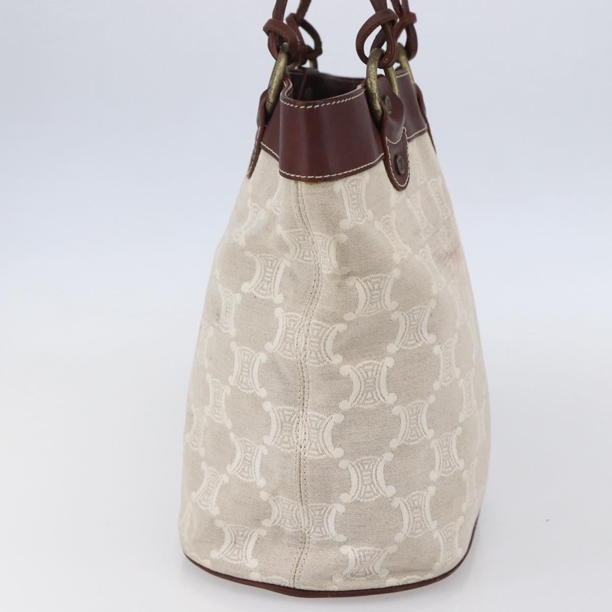 CELINE Macadam Canvas Tote Bag Beige Auth bs30631