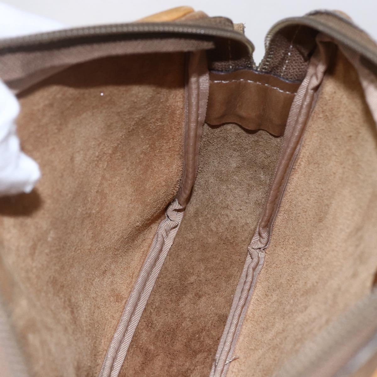 LOEWE Anagram Clutch Bag Leather Beige Auth bs30633