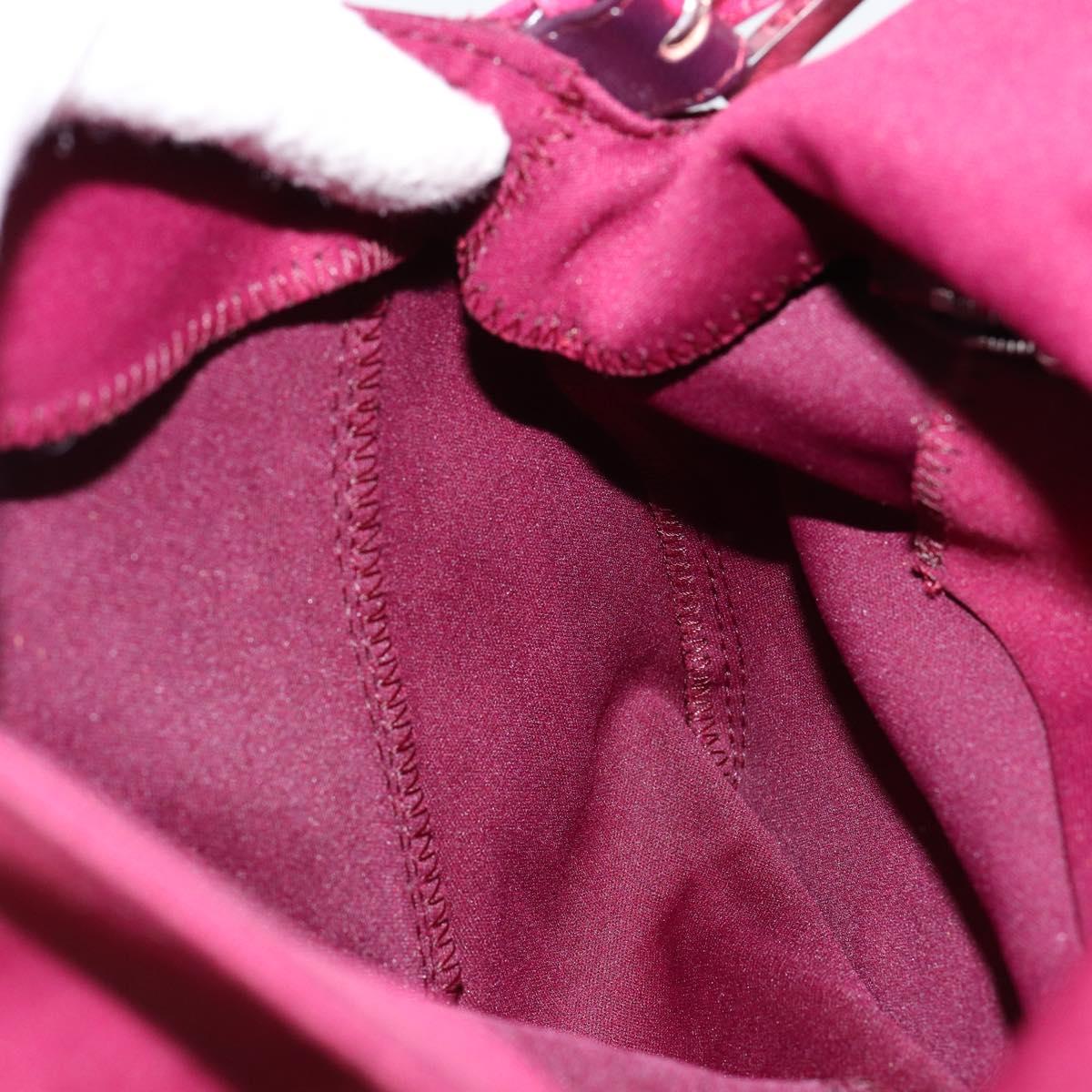 FENDI Mamma Baguette Shoulder Bag Nylon Red Silver Auth bs30635