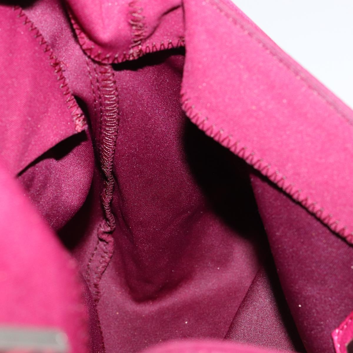 FENDI Mamma Baguette Shoulder Bag Nylon Red Silver Auth bs30635