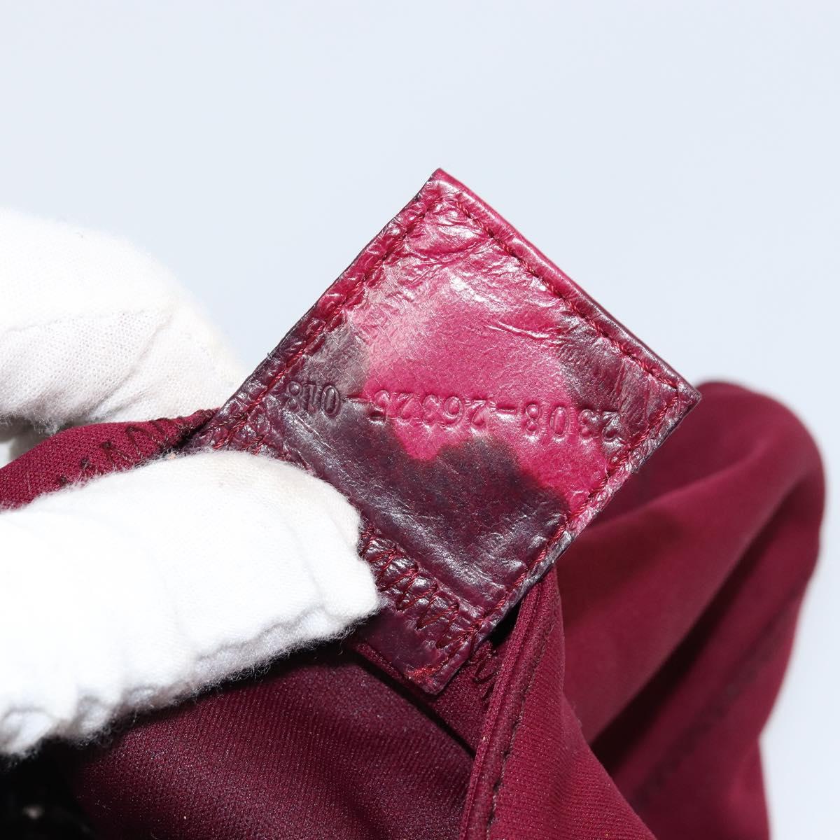 FENDI Mamma Baguette Shoulder Bag Nylon Red Silver Auth bs30635