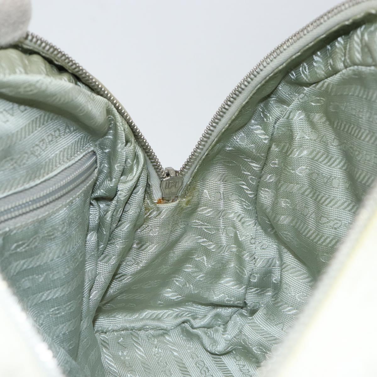 PRADA Tote Bag Nylon Silver Auth bs30636