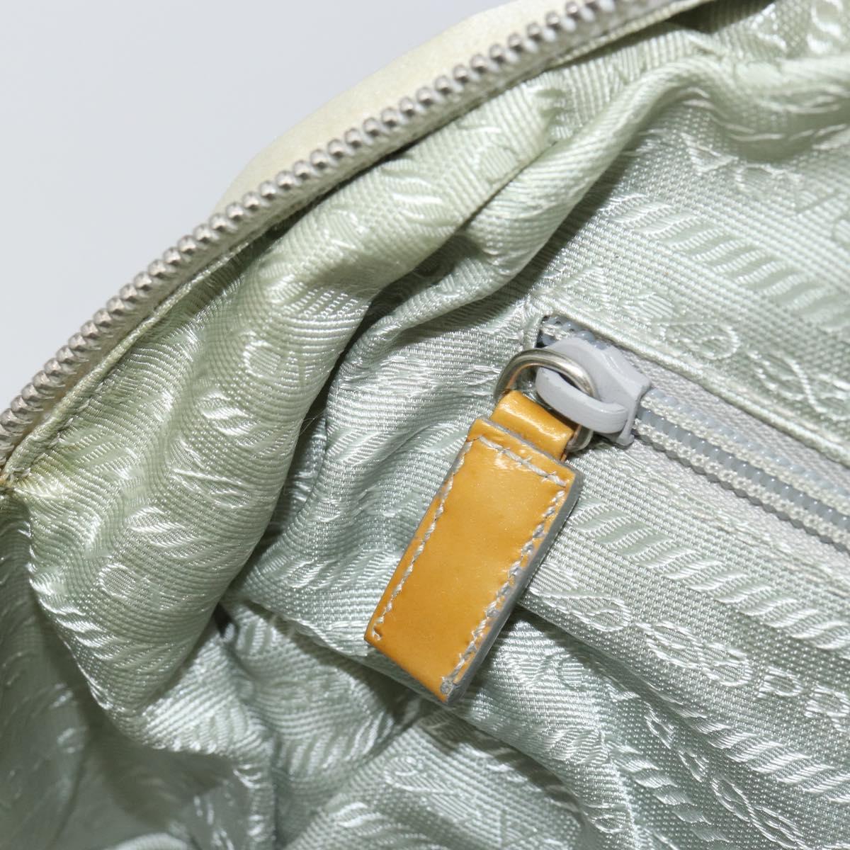 PRADA Tote Bag Nylon Silver Auth bs30636