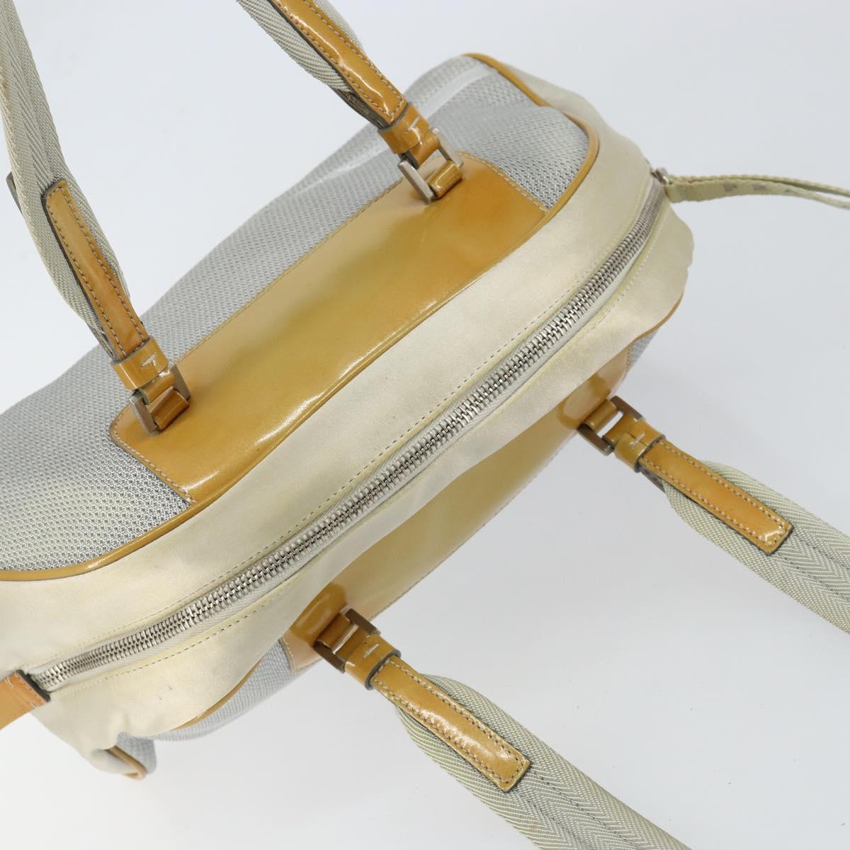 PRADA Tote Bag Nylon Silver Auth bs30636