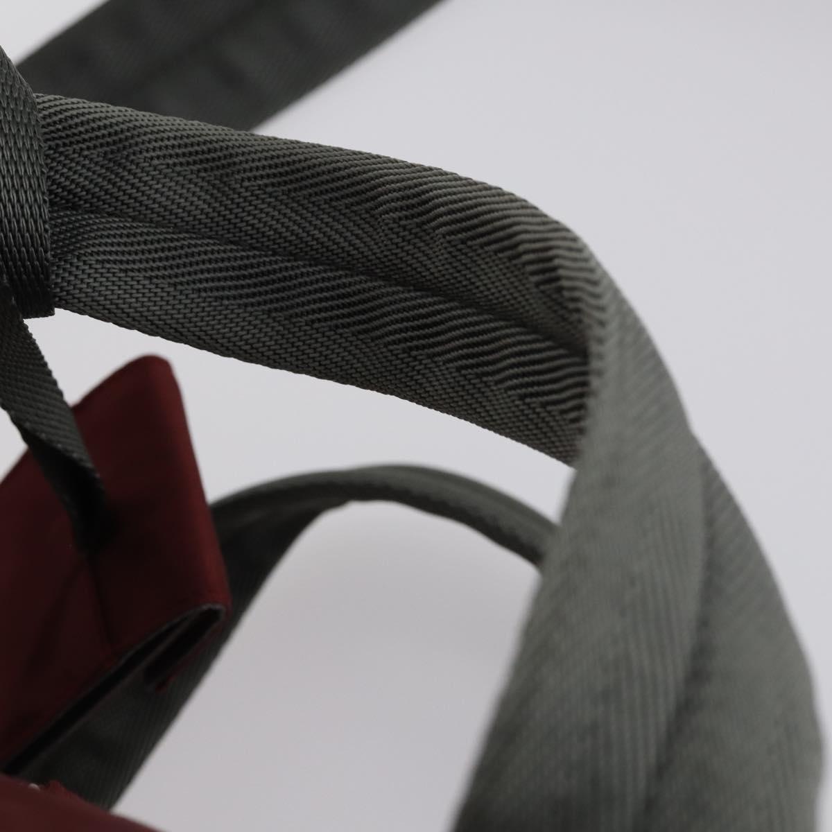 PRADA Sports Boston Bag Nylon 2way Bordeaux Silver Auth bs30637