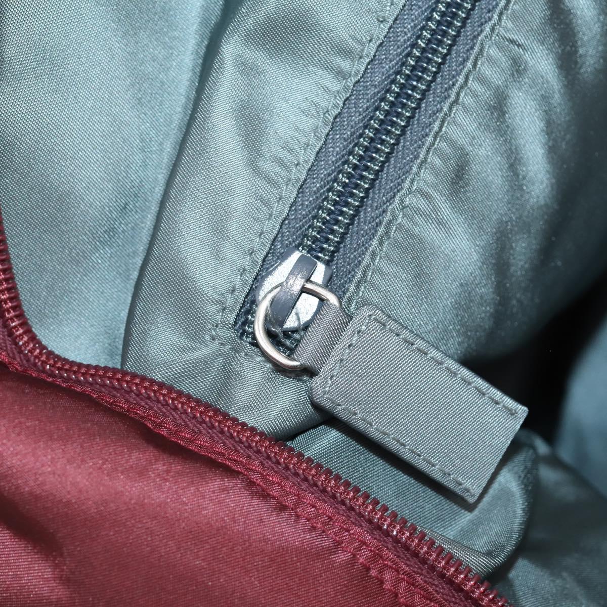 PRADA Sports Boston Bag Nylon 2way Bordeaux Silver Auth bs30637