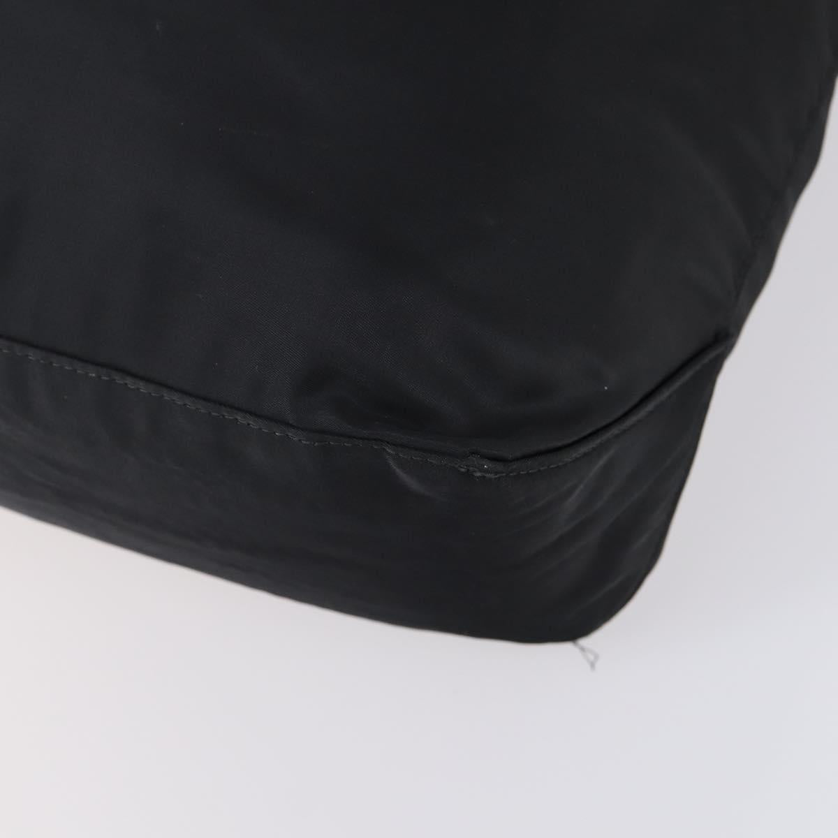 PRADA Boston Bag Nylon Black Silver Auth bs30638