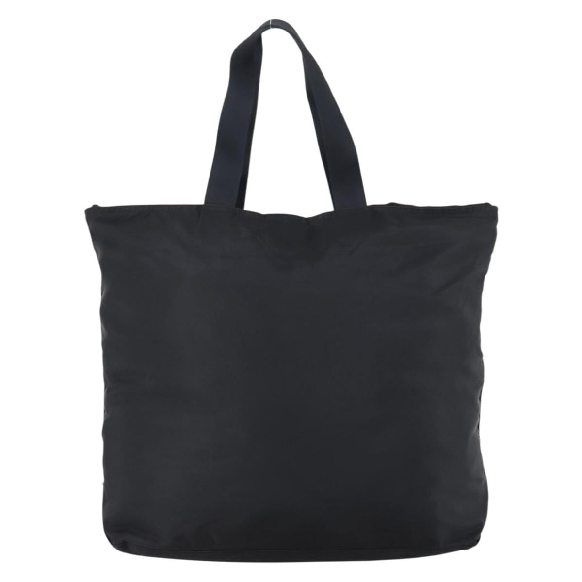 PRADA Boston Bag Nylon Black Silver Auth bs30638