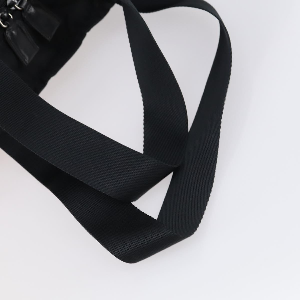 PRADA Boston Bag Nylon Black Silver Auth bs30638