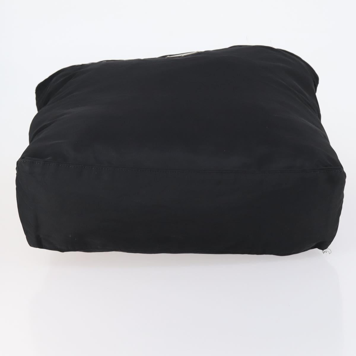 PRADA Boston Bag Nylon Black Silver Auth bs30638